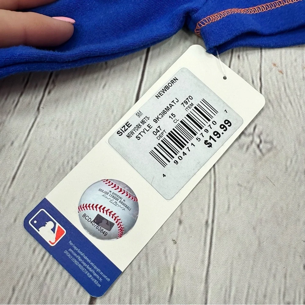 NWT MLB New York Mets Blue Baby Bodysuit short sleeve one piece fandom sporty